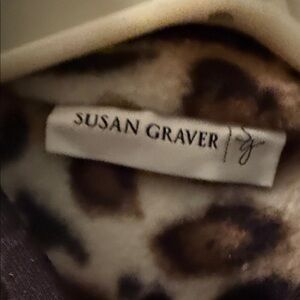 Susan Graver Leopard Faux Fur Vest in Brown and Cream